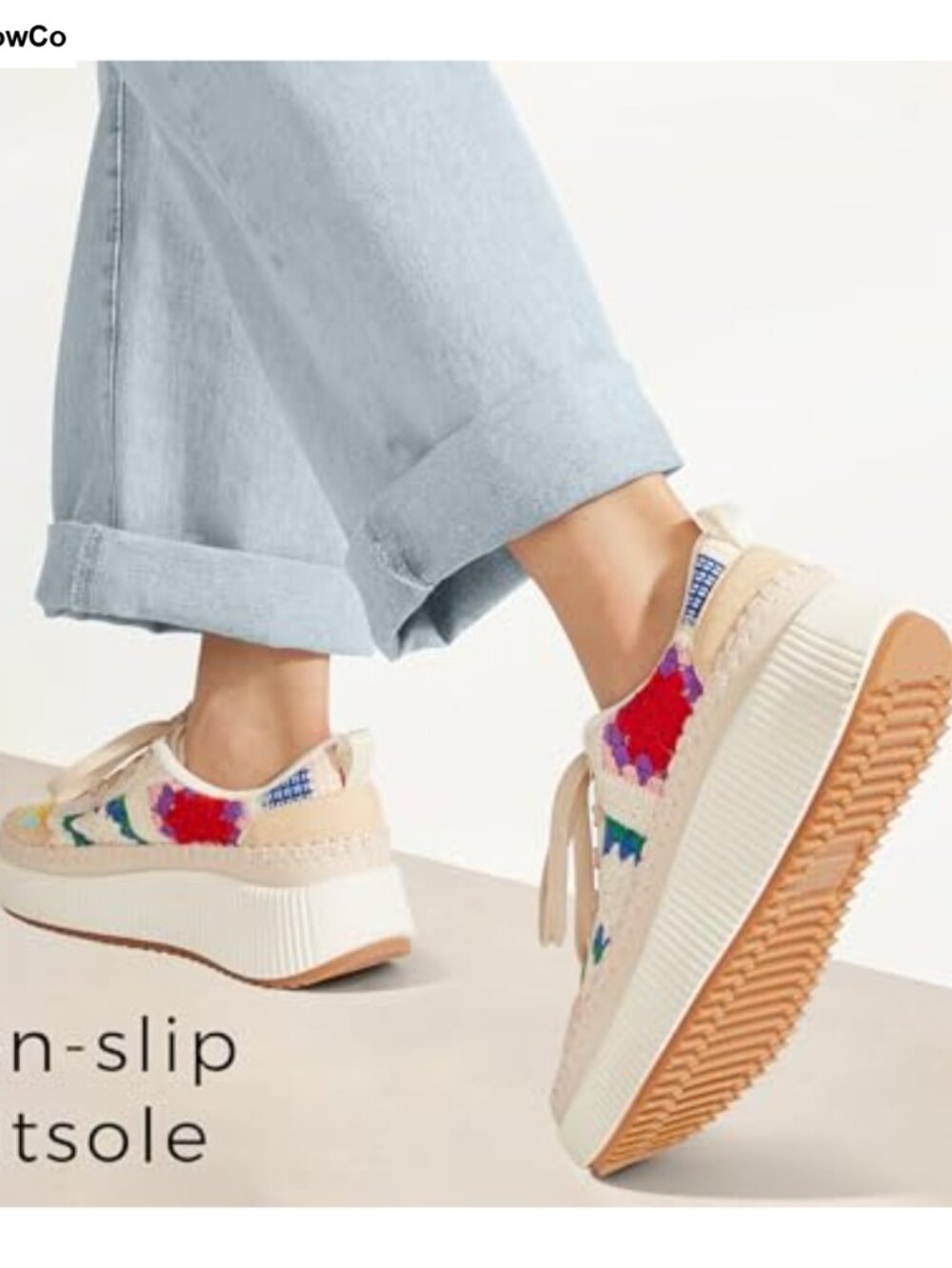 Woven Platform Sneakers Lace Up Chunky Comfort Walking Tennis Shoes - Picture 3 of 6